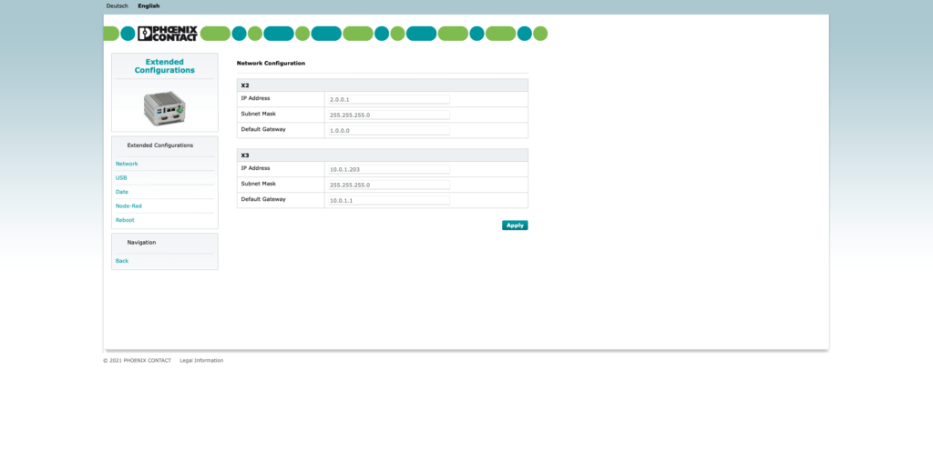 You can now change the network settings on the Extended Configuration -> Network page.