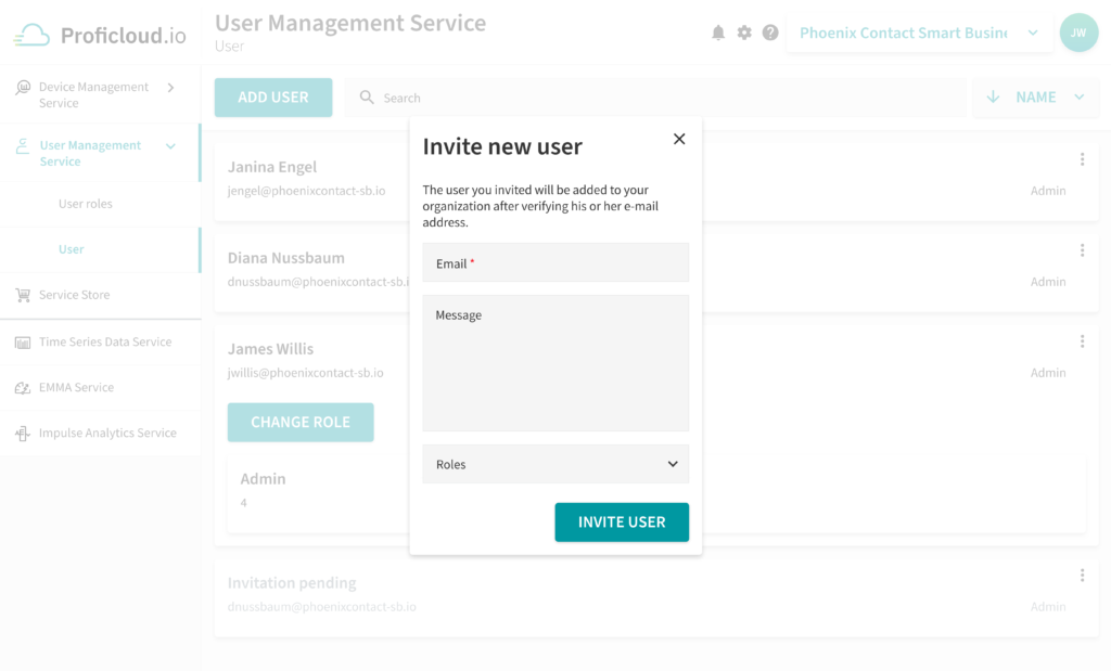 Invite your colleagues to your Proficloud.io account
