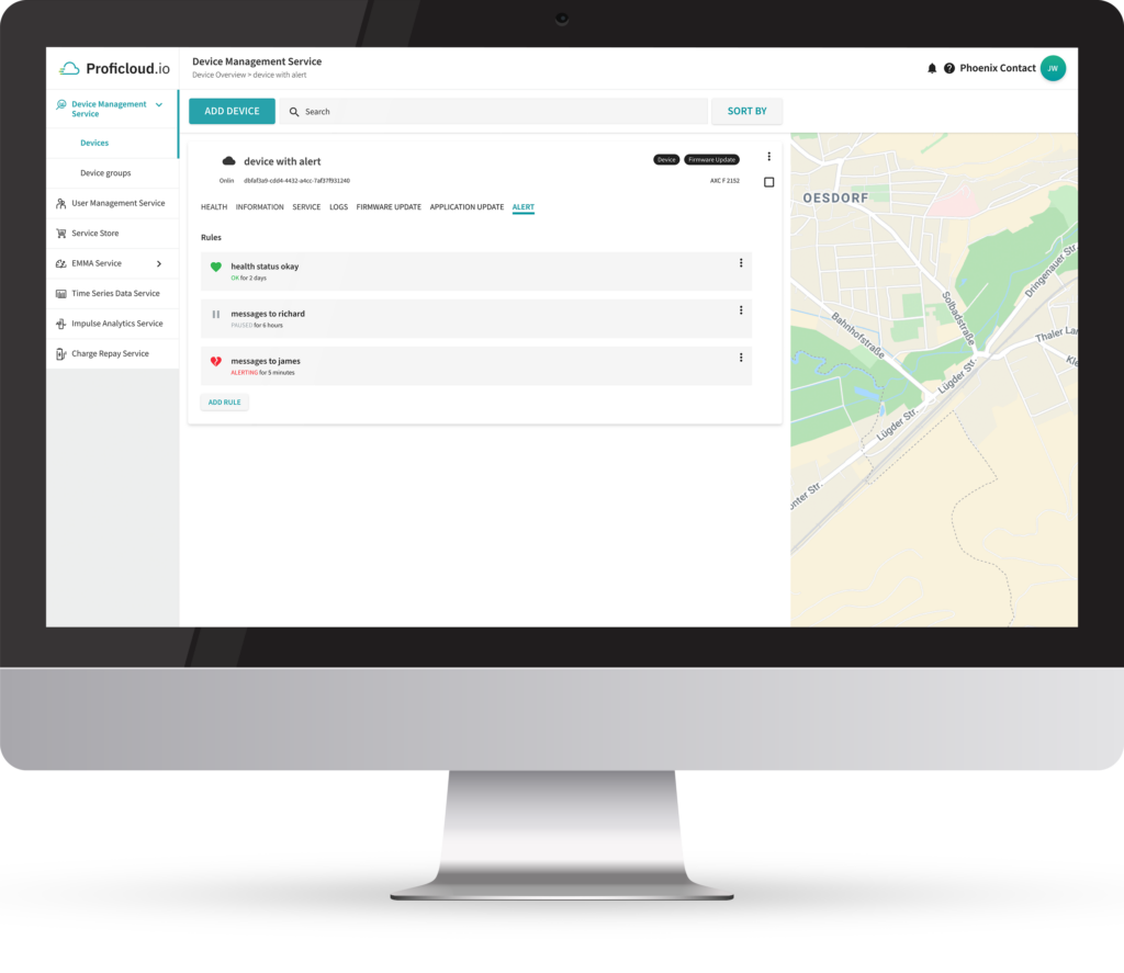 Get notified directly when changes occur - even outside Proficloud.io