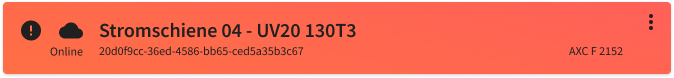 If the device is highlighted in red, there is a critical error in the device or the connected installation - an immediate check should be performed.